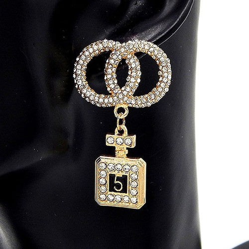 Pave Infinity Link Perfume Charm Earrings