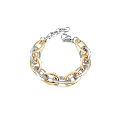 TWO TONE OVAL LINK BRACELET