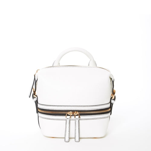 Leather Backpack for Women  White Purse Convertible Crossbody Bag