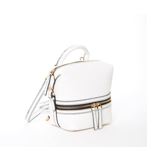 Leather Backpack for Women  White Purse Convertible Crossbody Bag