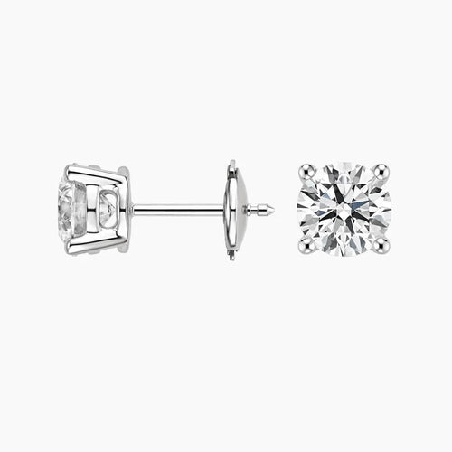 1ctw Lab Diamond Stud Earrings | Round Cut | IGI Certified VS DEF |