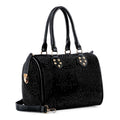 Rhinestone Covered Locked Satchel Handbag