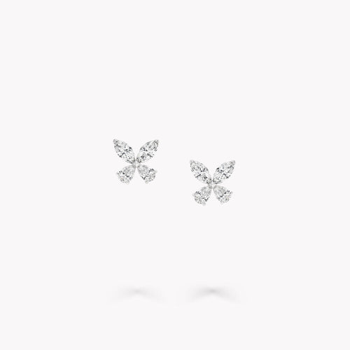 2ct Lab Diamond Butterfly Stud Earrings | IGI Certified VS+ DEF | 10K