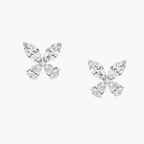 2ct Lab Diamond Butterfly Stud Earrings | IGI Certified VS+ DEF | 10K