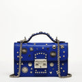 Studded Small Leather Crossbody Bag Royal Blue Purse  Women's Handbag