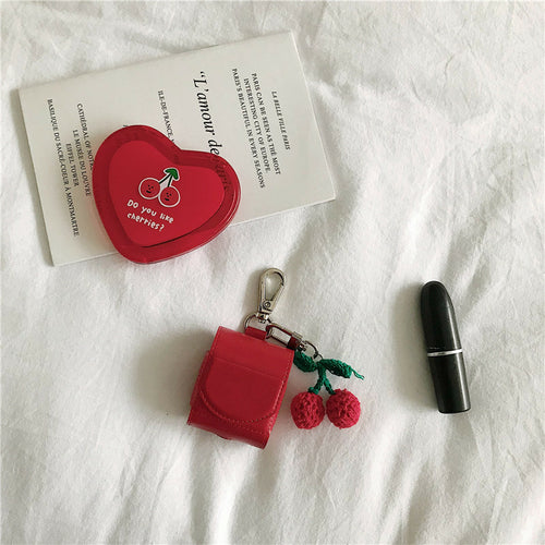 3D Cherry AirPods Case Crystal bear airpods pro case